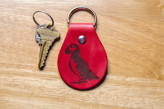 Puffin Leather Keychain