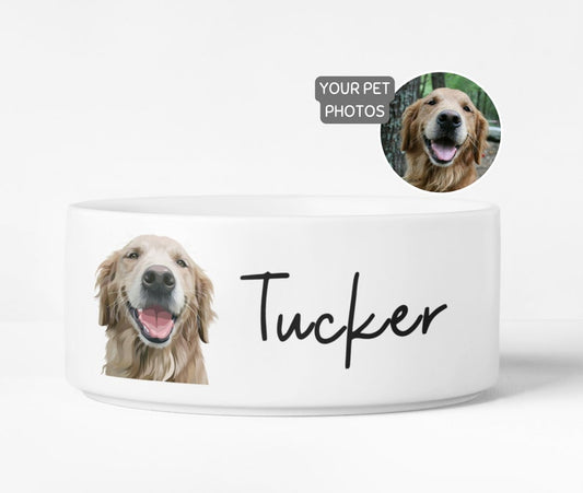 Custom Dog Bowl Using Photo With Name Personalized Pet Bowl Personalized Cat Bowl Custom Pattern New Dog Bowl Personalized Pet Portrait Bowl