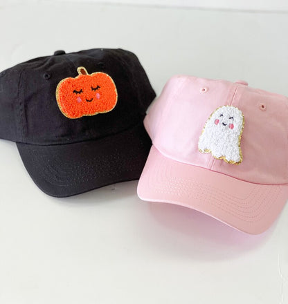 Friendly Ghost and Pumpkin Patch Hat - Kids BaseBall Cap