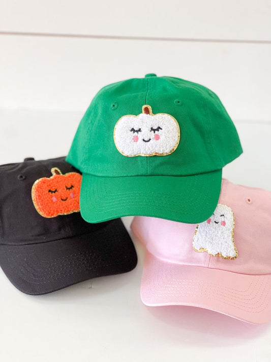 Friendly Ghost and Pumpkin Patch Hat - Kids BaseBall Cap