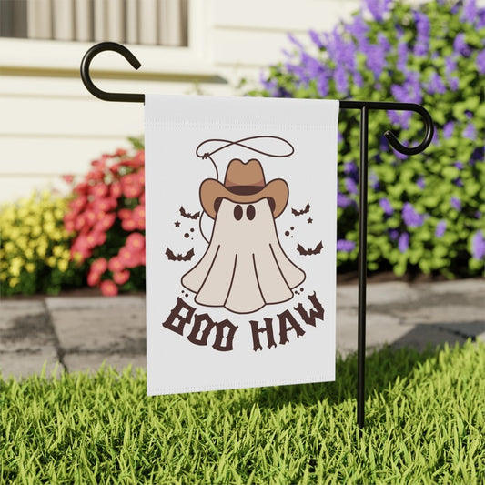 Halloween Decor | Cute Halloween Ghost Garden Flag | Haunted House | Funny boo haw Home Banner | Skeleton Garden Flag Garden & House Banner
