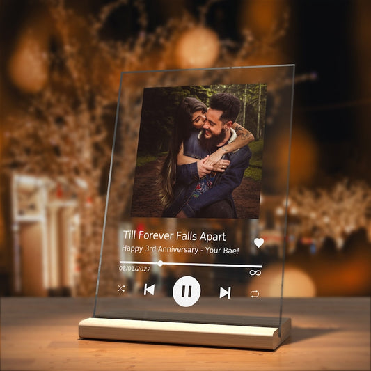 Personalized Gift Song Plaque Anniversary Gift For Him, Anniversary Gift For Boyfriend, Acrylic Music Plaque, Gift for Her, Fathers Day Gift