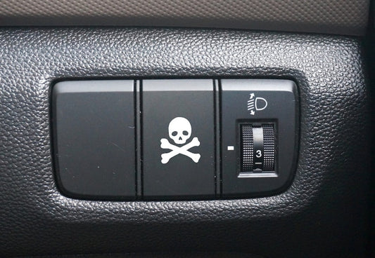 Skull and Crossbones Button Decal, Car Decal, Poverty Button Decal, Blank Button, Vinyl Decal, Car Stickers, Vinyl Stickers, Skull Decal