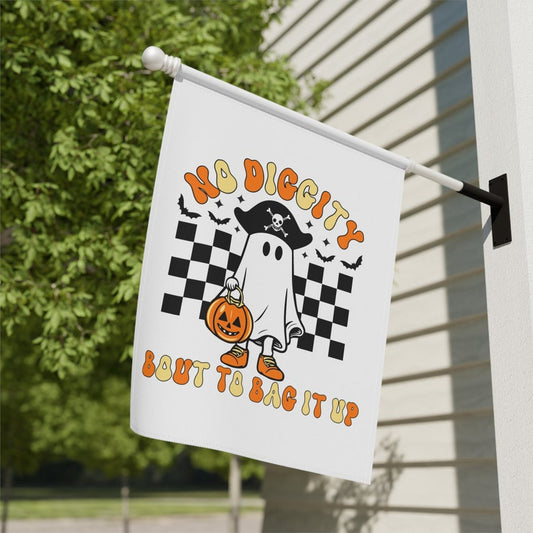 Spooky Pastel Ghost Halloween Garden Flag: Pirate Ghost Decor