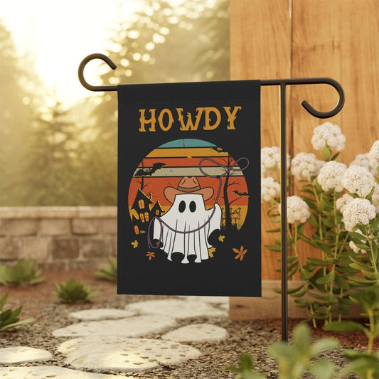 Howdy Ghost Halloween Garden Flag: Fall Yard Decor
