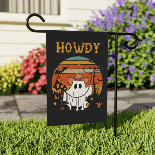 Howdy Ghost Halloween Garden Flag: Fall Yard Decor