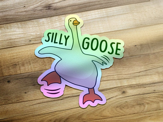 Silly Goose Sticker, Funny Sticker, Goose Sticker, Funny Meme Decal For Water Bottles, Cars, Laptops, Tumblers, Hydroflaks