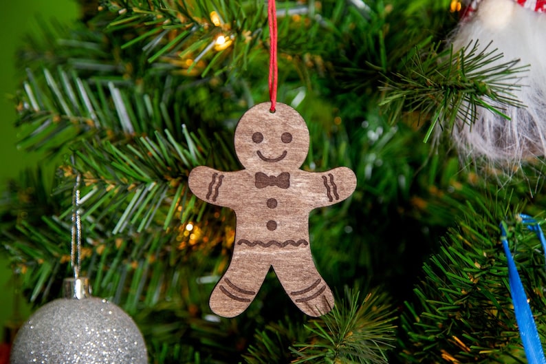 Gingerbread Man Wooden Ornament