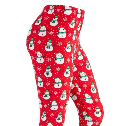 Women’s Ultra Soft Christmas Leggings: Festive Holiday Winter Print, Yoga Pants