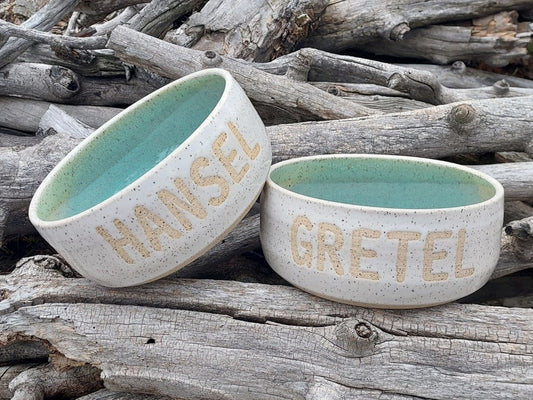 Food or Water Personalized Handmade Ceramic Dog Bowl | Custom Bowl | Customization | Dog Feeder | Pottery | Dog Food Bowl