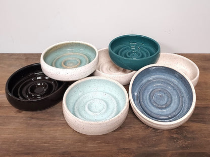 Personalized Slow Feeder Handmade Ceramic Cat Bowl | Custom Bowl | Custom Feeder Bowl | Customization | Pottery | Pet Feeder Bowl