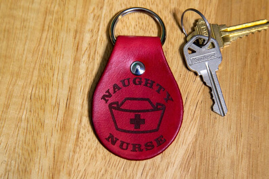 Naughty Nurse Leather Keychain