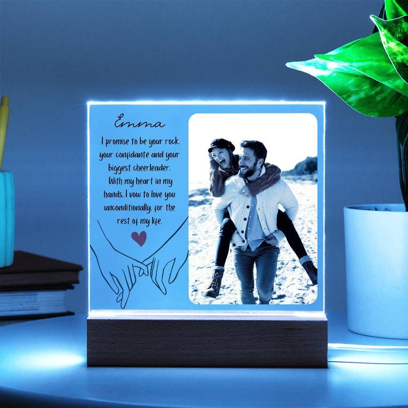 Personalized Couple Acrylic Plaque, Valentines day gift for husband, Wife Anniversary gift, Wedding gifts for him, Custom photo gift for her