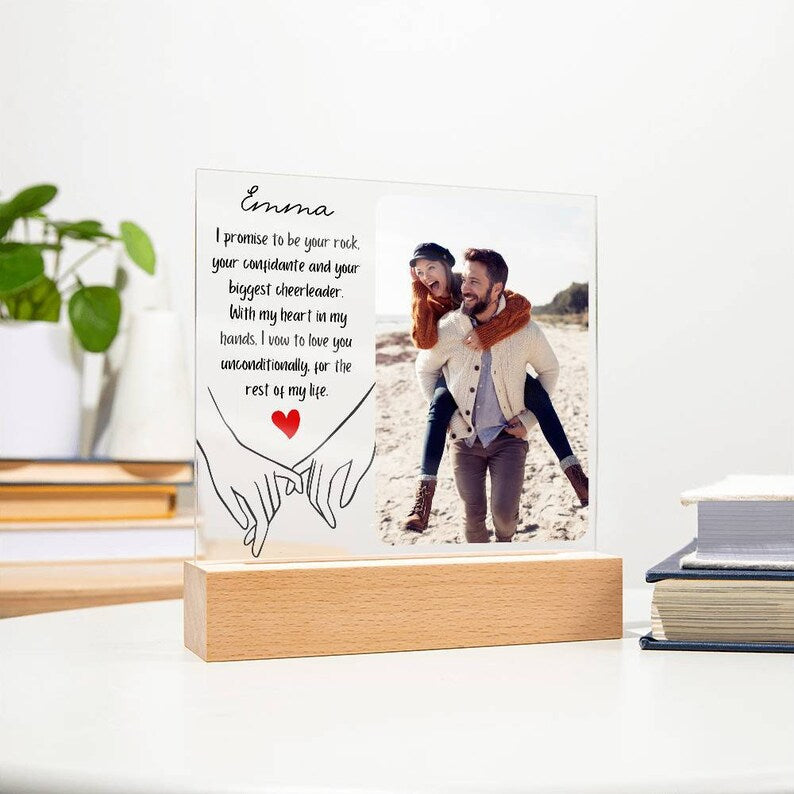 Personalized Couple Acrylic Plaque, Valentines day gift for husband, Wife Anniversary gift, Wedding gifts for him, Custom photo gift for her