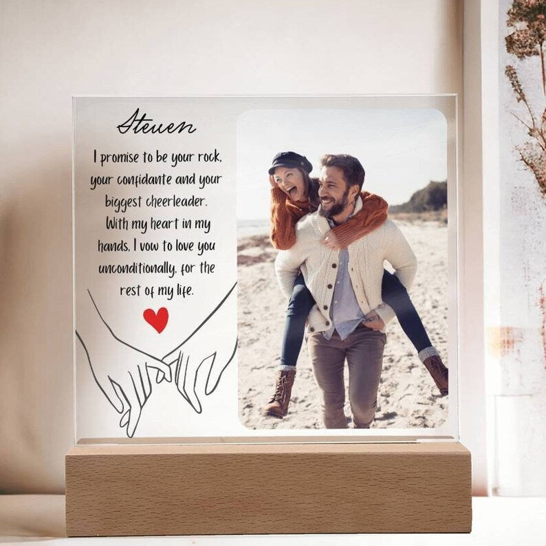 Personalized Couple Acrylic Plaque, Valentines day gift for husband, Wife Anniversary gift, Wedding gifts for him, Custom photo gift for her
