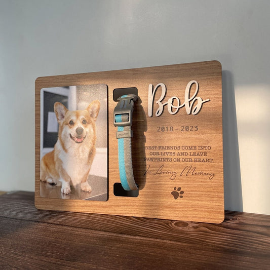 Dog Collar Sign Personalized, Dog Memorial Gift, Dog Passed Away Gift, Dog Sympathy Gift, Dog Tribute, Pet Memories, Pet Collar Holder