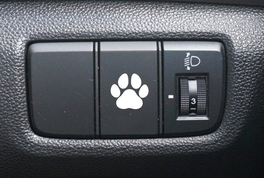 Paw Print Button Decal, Car Decal, Eject Passenger Button, Blank Button, Vinyl Decal, Car Stickers, Vinyl Stickers, Eject Sticker, Cat Decal