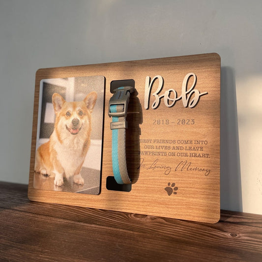 Pet Collar Memorial Gift, Dog Gift Passed Away, Cat Collar Holder Memorial Frame, Pet Loss Gift, Dog Tribute Gift, Remembrance Dog Gift