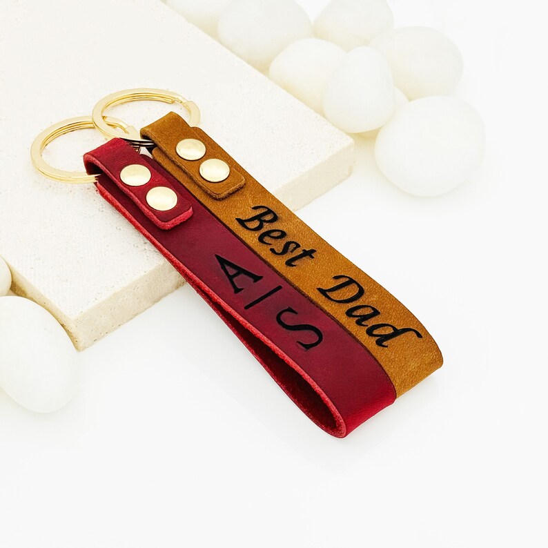 Personalized Leather Keychain • Custom Laser Engraved Gift