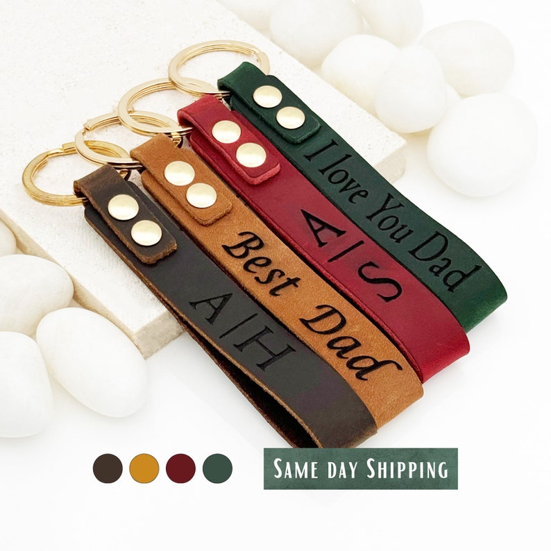 Personalized Leather Keychain • Custom Laser Engraved Gift