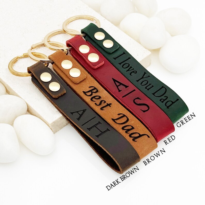 Personalized Leather Keychain • Custom Laser Engraved Gift