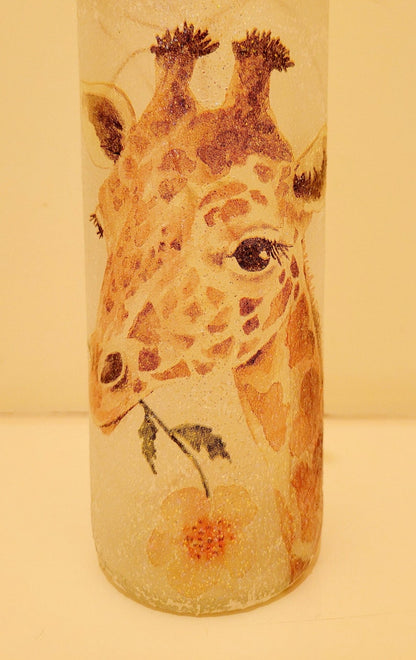 Giraffe Bottle Lamp | Safari Home Decor | Wildlife Gift | Handmade LED Bottle Light