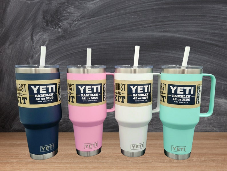 Personalized YETI 42oz Mug – Custom Laser Engraved Tumbler with Straw