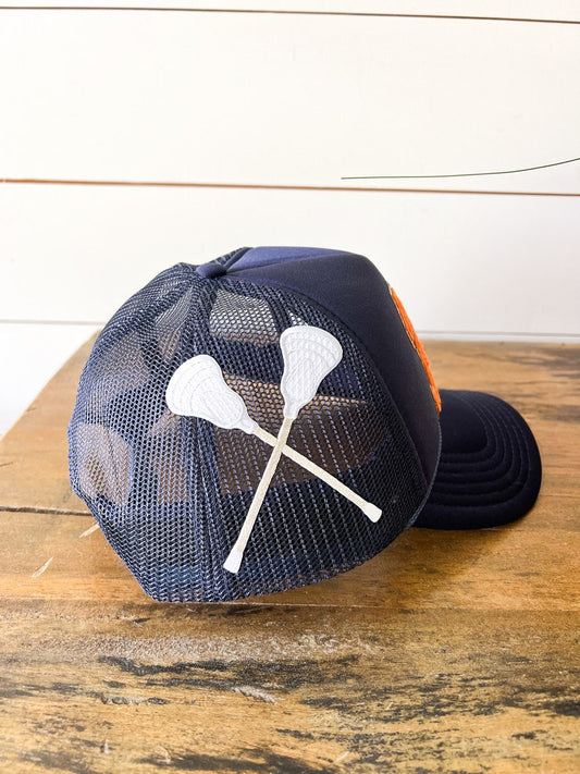 Lacrosse Patch Trucker Hat: Custom Team Number, Vintage Style