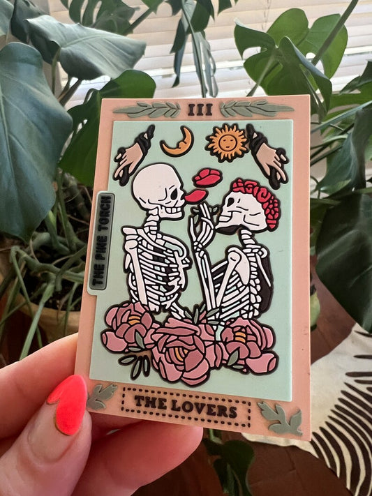 The Lovers Tarot Card PVC soft rubber 3D magnet, skeleton lovers tarot card refrigerator magnet, tarot card refrigerator 3D magnet