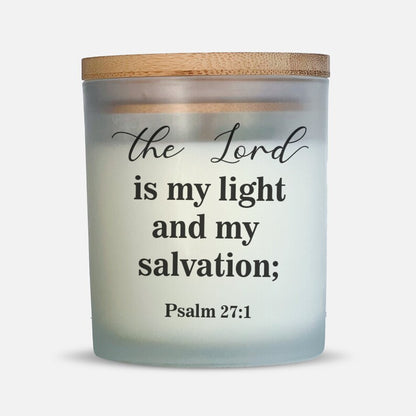 Personalized Bible Verse Candle, Psalm 27:1 Scripture Gift, Devotional Light Candle