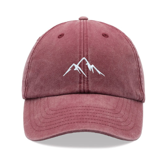 Mountains Baseball Cap Vintage Washed Cotton Unisex Dad Hat Adjustable Funny Faded Sports Sun Fathers Day Hiking Hiker Peak Summer Skiing