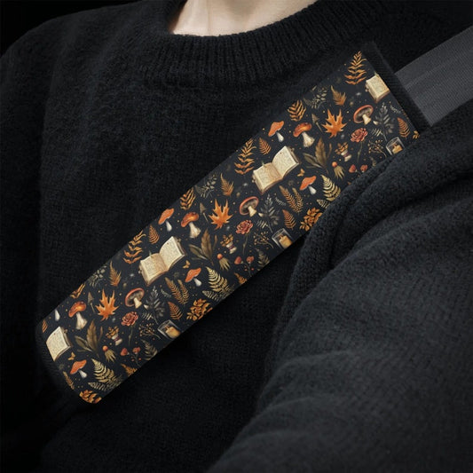Spooky Halloween Car Seat Belt Cover, Vintage Witchy Cottagecore Seat Belt Strap Cover, Car Seat Belt Pad, Car Accessories, Car Decor Gift