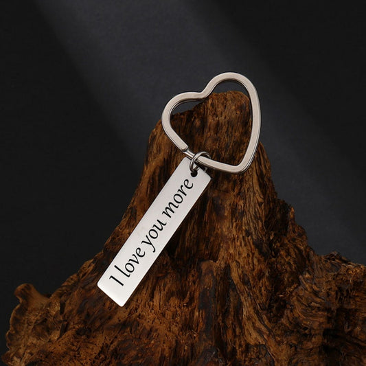 Stainless Steel Heart Keychain | Custom Engraved Personalized Gifts for Him, Mom, Best Friend | Birthday Gift for Girlfriend
