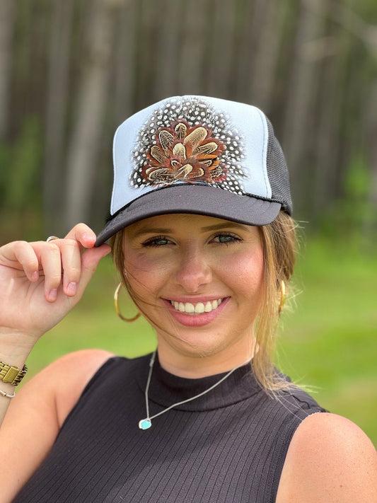 Feather Trucker  Hat Custom Colors - Foam Vintage Trucker Hat Unisex