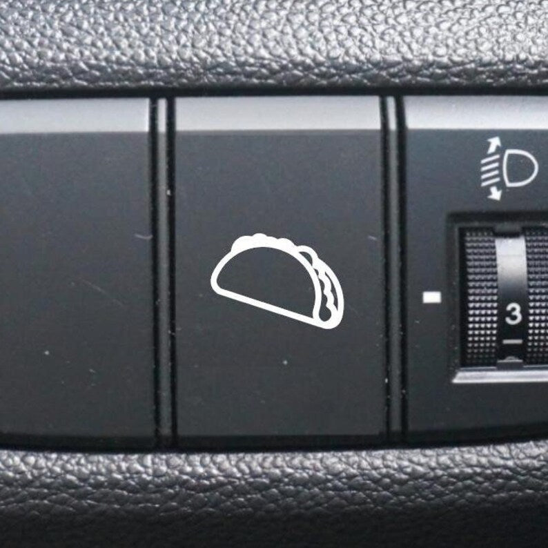 Taco Button Decal, Car Decal, Eject Passenger Button, Blank Button, Vinyl Decal, Car Stickers, Vinyl Stickers, Eject Sticker, Eject Seat