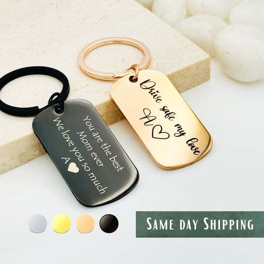 Engraved Keychain • Actual Handwriting, Stainless Steel Personalized Gift