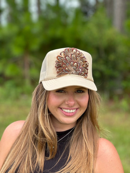Pheasant Feathers Trucker Hat: Vintage Style, Custom Colors