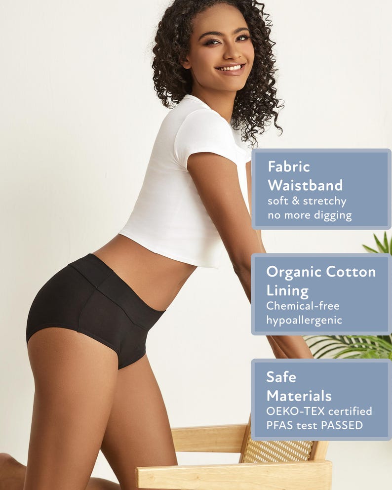Goat Union Midi Period Briefs with Organic Cotton Lining - Full Coverage & Heavy Flow