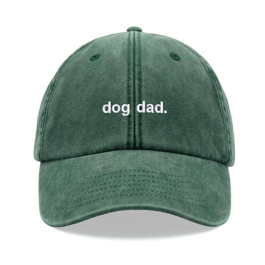 dog dad. Baseball Cap Vintage Washed Unisex Dad Hat Low Profile Adjustable Faded Sports Sun Hiking Summer Holiday Skiing Crazy Dog Man