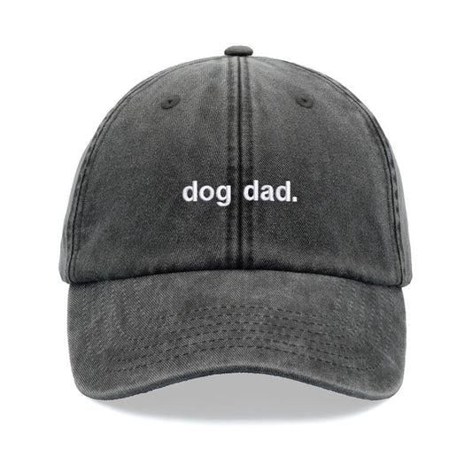 dog dad. Baseball Cap Vintage Washed Unisex Dad Hat Low Profile Adjustable Faded Sports Sun Hiking Summer Holiday Skiing Crazy Dog Man