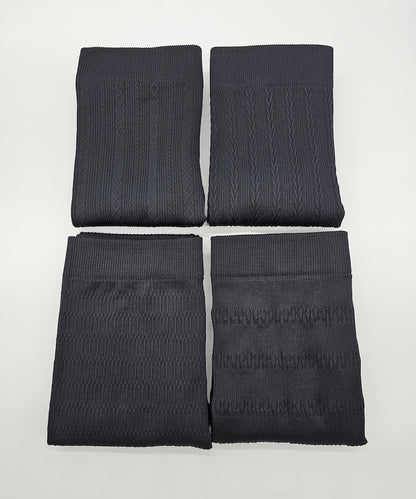 Textured Fleece Lined Winter Leggings: High Waist Seamless Assorted Black Pattern
