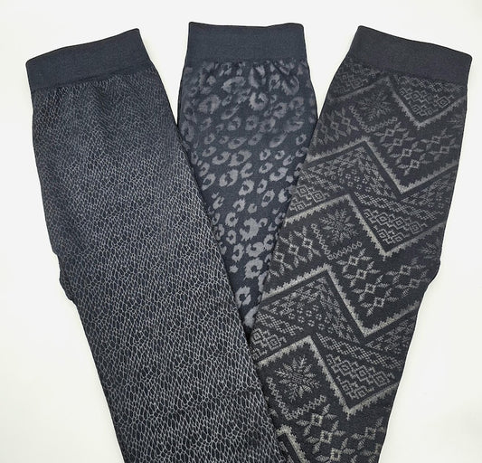 Assorted Pattern Fleece Lined Fashion Leggings: Soft Comfy loungewear, Activewear