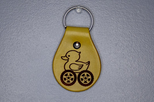 Rubber Ducky 4 Wheel Drive Leather Keychain