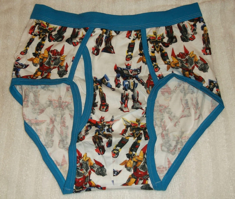 Men's Pattern / Cartoon / Colored Waistband Adult Briefs Underwear S, M, L - ABDL Undies Tighty Whities with Prints