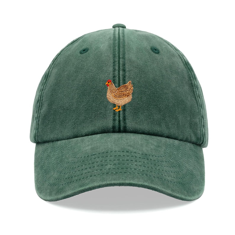 Chicken Baseball Cap Vintage Washed Cotton Unisex Dad Hat Adjustable Funny Faded Sports Sun Bird Summer Holiday Funny Farm Farmer