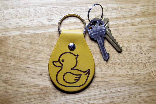 Rubber Ducky Leather Keychain