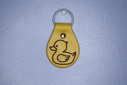 Rubber Ducky Leather Keychain