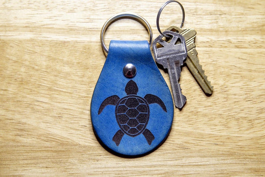 Turtle Leather Keychain