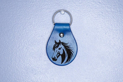 Horse Head Leather Keychain