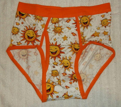 Men's Pattern / Cartoon / Colored Waistband Adult Briefs Underwear S, M, L - ABDL Undies Tighty Whities with Prints